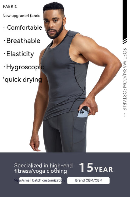 Men's Tight Bottoming Sleeveless Workout Clothes