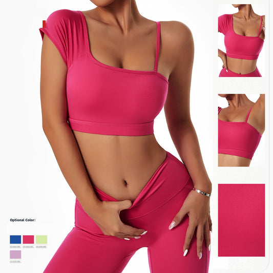 Off-shoulder Sports Bra Gym Training Tights